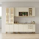 Ver imagem 1 de Cozinha Modulada Compacta sem Tampo de Pia com Cristaleira e Porta Temperos Nanda