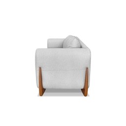 Poltrona Decorativa New Linho Cinza para Sala Pés Madeira Bz Home Decor - 4