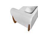 Ver imagem 6 de Poltrona Decorativa New Linho Cinza para Sala Pés Madeira Bz Home Decor