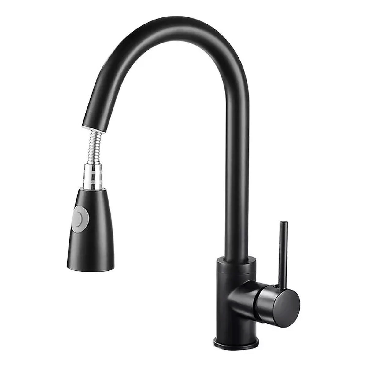 Torneira de Cozinha Gourmet Monocomando com Extensor Ducha Luxo - Preta - 1