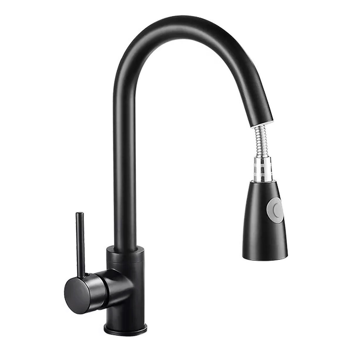 Torneira de Cozinha Gourmet Monocomando com Extensor Ducha Luxo - Preta - 3