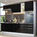 Ver imagem 1 de Armário de Cozinha Completa 260cm Branco/Preto Lux Madesa 08