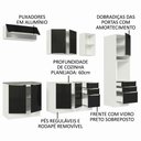 Ver imagem 5 de Armário de Cozinha Completa 260cm Branco/Preto Lux Madesa 08