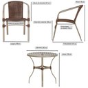 Ver imagem 2 de 02 Cadeiras Floripa e Mesa Roma 80cm Fendi Trama Original Marrom