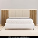 Ver imagem 2 de Cabeceira Casal Queen 268cm com Led Cleo Linho Bege V02 - Mpozenato