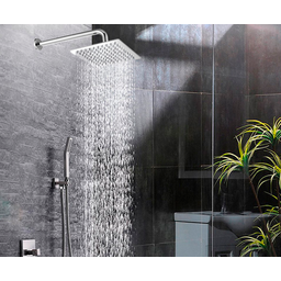 Ducha Quadrada 20x20 Slim Inox Chuveiro Aquecedor Solar Gás Banheiro Chuveirão Área Externa Lazer Pi - 5