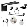 Chuveiro Acqua Storm Preto + Kit 7 Peças Banheiro Lorenzetti Acqua Storm + Acessórios 220v - 1