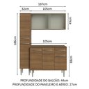 Ver imagem 4 de Armário de Cozinha Compacta 137cm Rustic Emilly Madesa 05