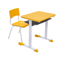 Ver imagem 1 de Kit Escolar Individual Mesa e Cadeira Infantil Cor Amarelo