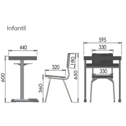 Kit Escolar Individual Mesa e Cadeira Infantil Cor Amarelo - 4