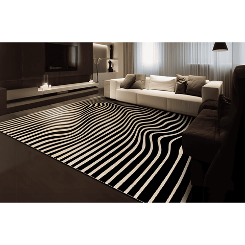 Tapete Rayza Marbella Cyclone Black Dunas 2.50m X 3.50m