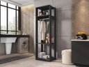 Ver imagem 1 de Guarda Roupa Closet com Prateleiras Titan Preto - Fdecor
