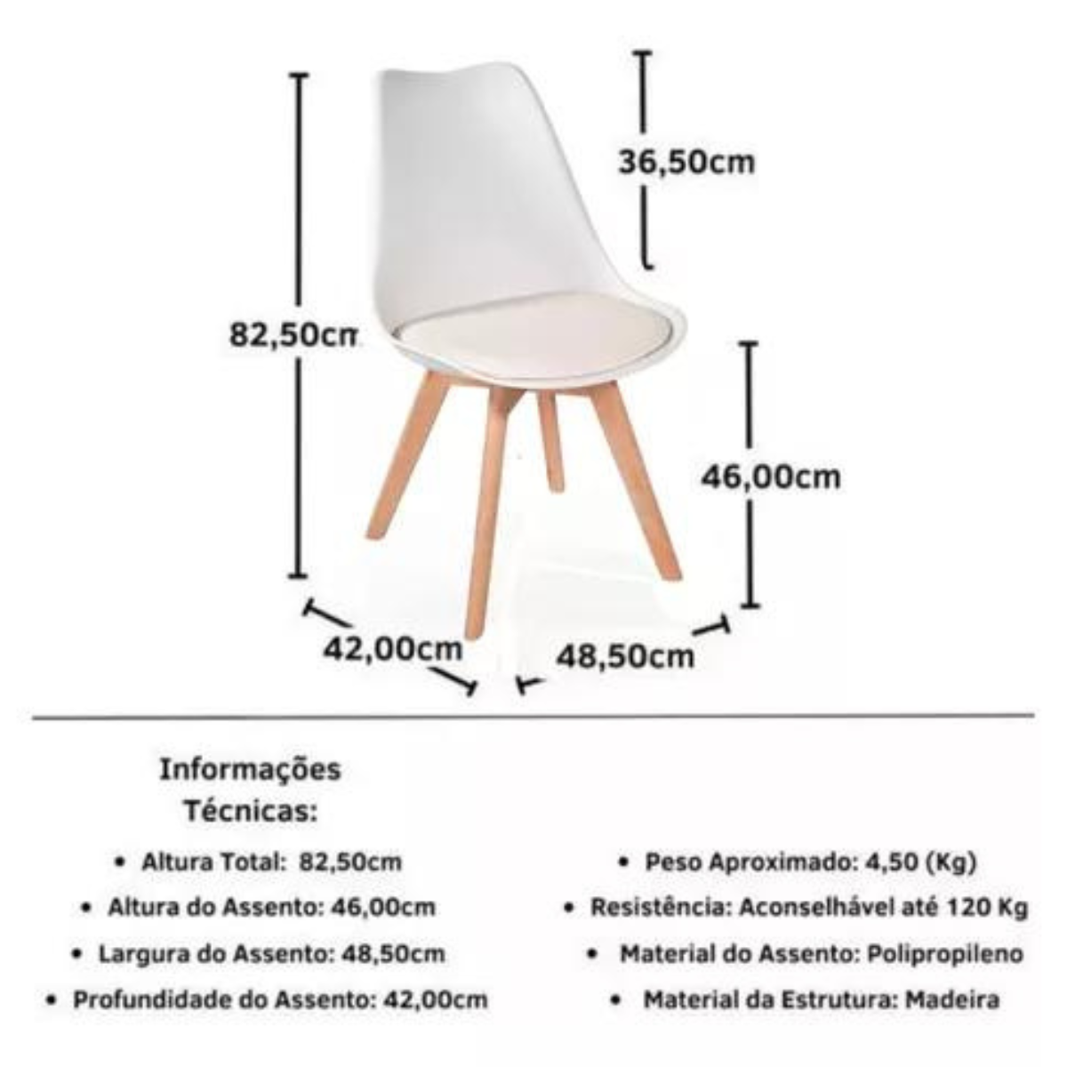 Mesa 110cm Redonda 05 Lugares Cadeiras Leda Wood Saarinen - 5