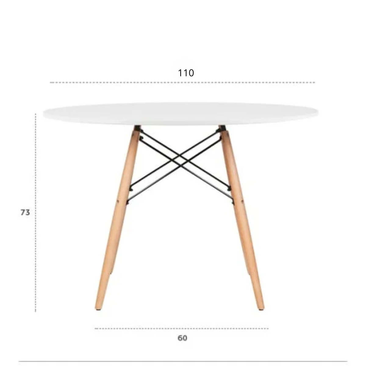 Mesa 110cm Redonda 05 Lugares Cadeiras Leda Wood Saarinen - 10