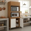 Ver imagem 1 de Armário de Cozinha Torre Quente Essenza 2 Nichos 80cm Móvel na Caixa