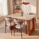 Ver imagem 1 de Conjunto Jantar com Mesa Tali 130cm 4 Cadeiras Ema CabeCasa MadeiraOriginals Cinamomo/Prata/Imbuia