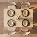 Ver imagem 2 de Conjunto Jantar com Mesa Tali 130cm 4 Cadeiras Ema CabeCasa MadeiraOriginals Offwhite/Prata/Imbuia