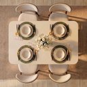 Ver imagem 2 de Conjunto de Jantar Mesa Tali 130cm 4 Cadeiras Ema CabeCasa MadeiraOriginals Off White/Prata