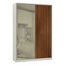 Ver imagem 1 de Guarda-roupa 2 Portas De Correr 8 Cm Crema Nogueira Dourado