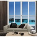 Ver imagem 2 de Porta de Alumínio de Correr 4 Folhas com Trinco Abertura Central 210x200cm Branco Allo Esquadrias