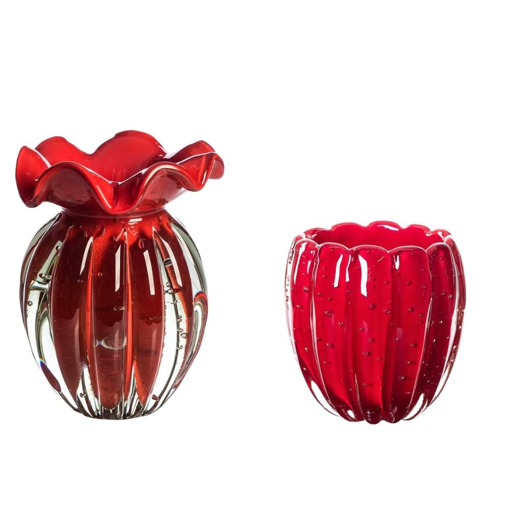 Vaso Trouxinha Murano Vermelho Intenso Little Pack - 3