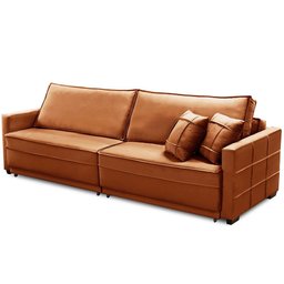 Sofá Retrátil e Reclinável 2,50m Karina Veludo Terracota Madelina Decor - 5