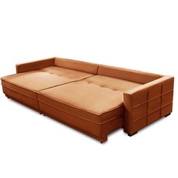 Sofá Retrátil e Reclinável 2,50m Karina Veludo Terracota Madelina Decor - 3