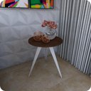 Ver imagem 1 de Mesinha Lateral De Canto Para Sala e Quarto Redonda B.M