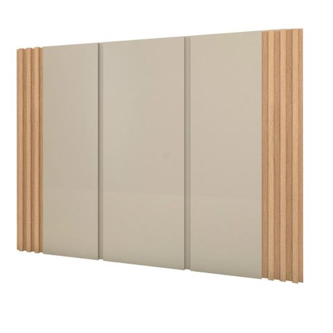 Cabeceira Cama Solteiro Ripada 1,60m Camt 100% Mdf Casa Lar Cor:carvalho Malva com Titânio