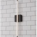 Ver imagem 2 de Arandela Slim Linear 1 Perfil Alumínio e Acrílico para Fita Led - Preto - Canopla Retangular