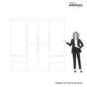 Ver imagem 7 de Guarda Roupa Casal com 4 Portas e 4 Gavetas Premium Quarto Moderno Organizador Cor Nature/off White