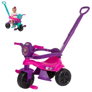 Carrinho de Passeio com Pedal Infantil Kemotoca Baby - Diversão e Segurança Cor:dog Rosa