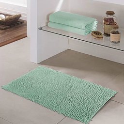 Kit 3 Tapetes Bolinha Antiderrapante Banheiro 38x58 Verde Água - 5