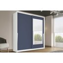 Ver imagem 1 de Guarda Roupa 2 Portas de Correr (1 C/ Espelho) e 2 Gavetas Porto Branco/azul - Politorno