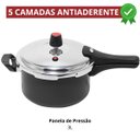Ver imagem 2 de Panela de Pressão 3 Litros Antiaderente Fechamento Externo + Descanso Redondo + Concha de Silicone P