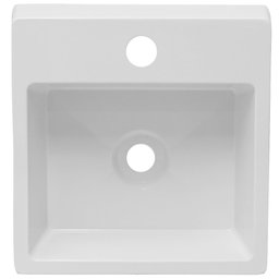 Pia Cuba Sobrepor para Banheiro de Mármore Sintético Branco Platinum 40,5 X 37,5 Quanta Compositos C - 2