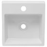 Pia Cuba Sobrepor para Banheiro de Mármore Sintético Branco Platinum 40,5 X 37,5 Quanta Compositos C - 2