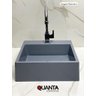Pia Cuba Sobrepor para Banheiro de Mármore Sintético Branco Platinum 40,5 X 37,5 Quanta Compositos C - 6