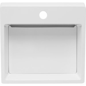 Pia Cuba Sobrepor para Banheiro de Mármore Sintético Branco Platinum 40,5 X 37,5 Quanta Compositos C