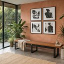 Ver imagem 2 de Banco Estilo Industrial 190cm Longo Base Ferro Tampo em Mdf Sala Hall