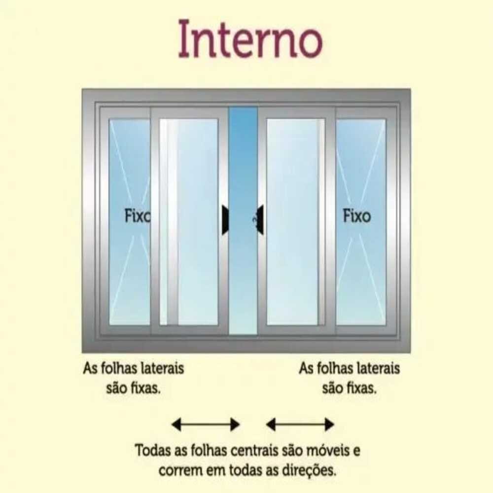 Janela de alumínio 04 folhas Branca Master - 1,00x2,00m - 3