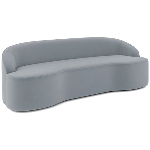 Sofá 5 Lugares Curvo Sala de Estar Living Lótus D02 Veludo Cinza 300 cm C-317 - Lyam Lyam Decor