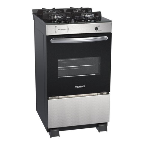 Fogao 4 Bocas Venax Picasso Vitreo Inox Gas Glp