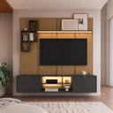 Ver imagem 1 de Conjunto Rack e Painel Suspenso para TV até 55 Polegadas com LED Aurora Mel/Grafite