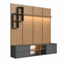 Ver imagem 2 de Conjunto Rack e Painel Suspenso para TV até 55 Polegadas com LED Aurora Mel/Grafite