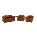 Ver imagem 1 de Conjunto Chesterfield Merlo Namoradeira c/ 2 Poltronas - Veludo Marrom / decoração, recepção, sala t