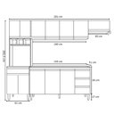 Ver imagem 4 de Cozinha Modulada 5 Peças Balcão com Pia 160cm Andréia Cinza - AJL Móveis
