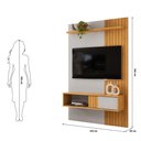 Ver imagem 7 de Painel para TV até 50 Polegadas Ripado com 1 Porta e Nicho DJ Móveis Cosmo 120 Bali Cedro
