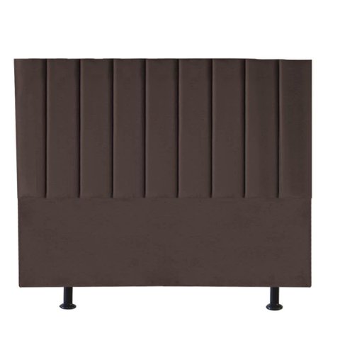 Cabeceira Estofada Cama Box King Carla 195cm Suede Marrom