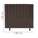 Ver imagem 2 de Cabeceira Estofada Cama Box King Carla 195cm Suede Marrom